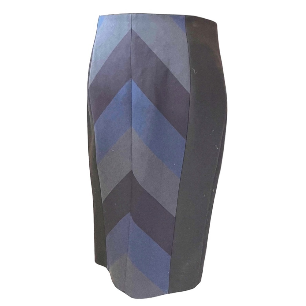 Karen Millen Chevron Pencil Skirt in Blue and Gray